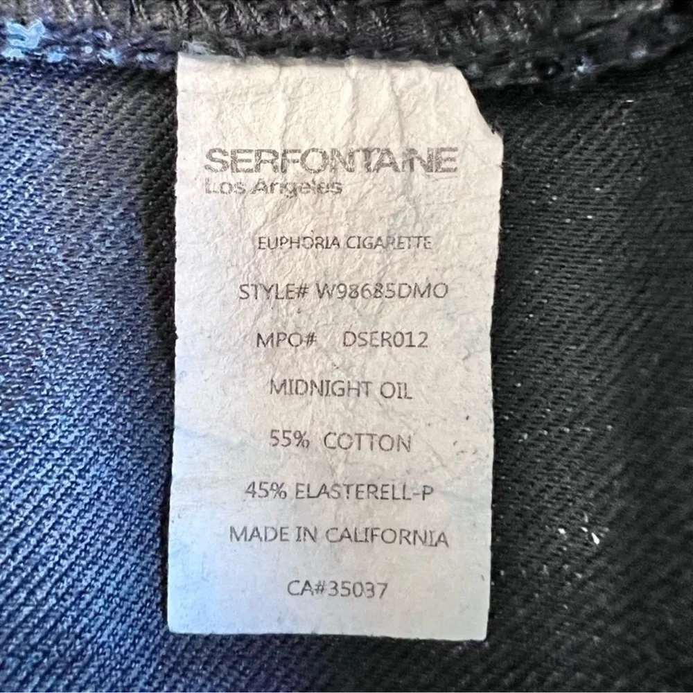 Serfontaine low rise skinny jean dark wash cigarette leg stretch Euphoria sz 25